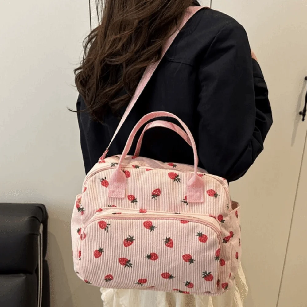 

Large Capacity Corduroy Hand-Held Bag Waterproof High Aesthetic Single Shoulder Bag Wear-Resistant with Handle