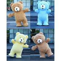 2025 Teddy Bear Plush Doll Colorful Inflatable Mascot Costume Cute Funny Bear Clothing Cartoon Bear Cosplay Dress Up Jumpsuits