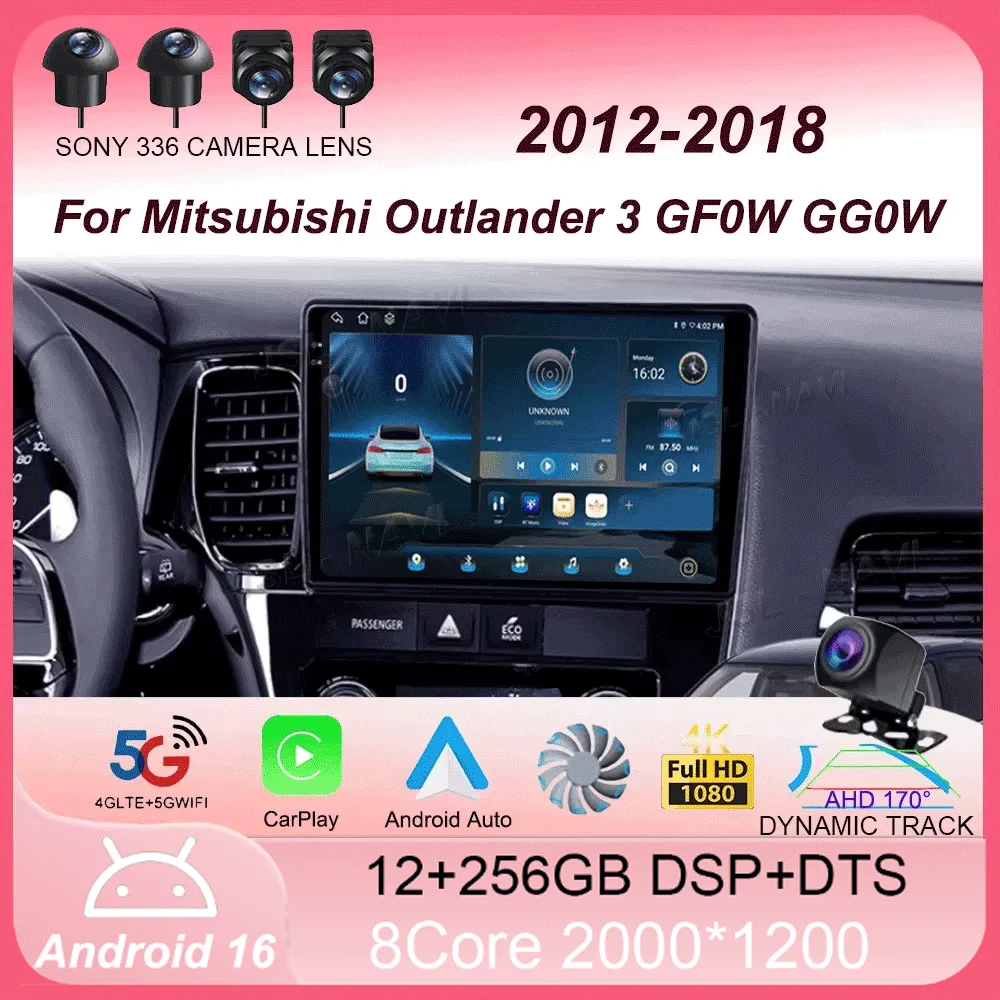 

Car Radio Android 16 Carplay Auto For Mitsubishi Outlander 3 GF0W GG0W 2012-2018 Multimedia GPS Player Stereo 2din Head Unit DSP