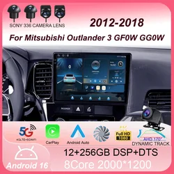 Car Radio Android 16 Carplay Auto For Mitsubishi Outlander 3 GF0W GG0W 2012-2018 Multimedia GPS Player Stereo 2din Head Unit DSP