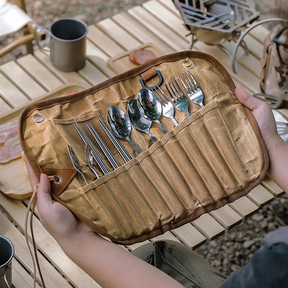 

Dinnerware Picnic Silverware Outdoor Supplies Cute Cookware Hanging Cutlery Storage Bag Portable Folding Organizer Tableware Bag