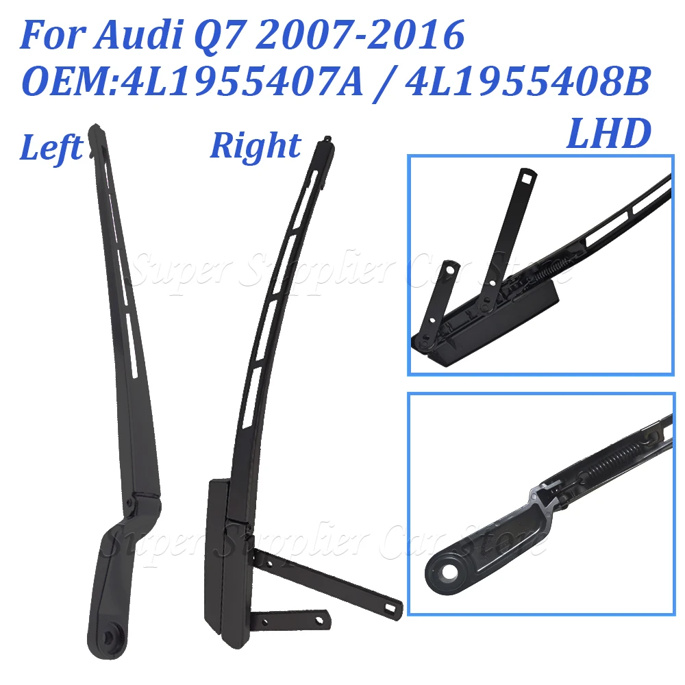 Car Front Left Right Windshield Wiper Arm Iron Wiper Arm for Audi Q7 2007-2016 4L1 955 408 4L1955408 4L1955408B 4L1955407A