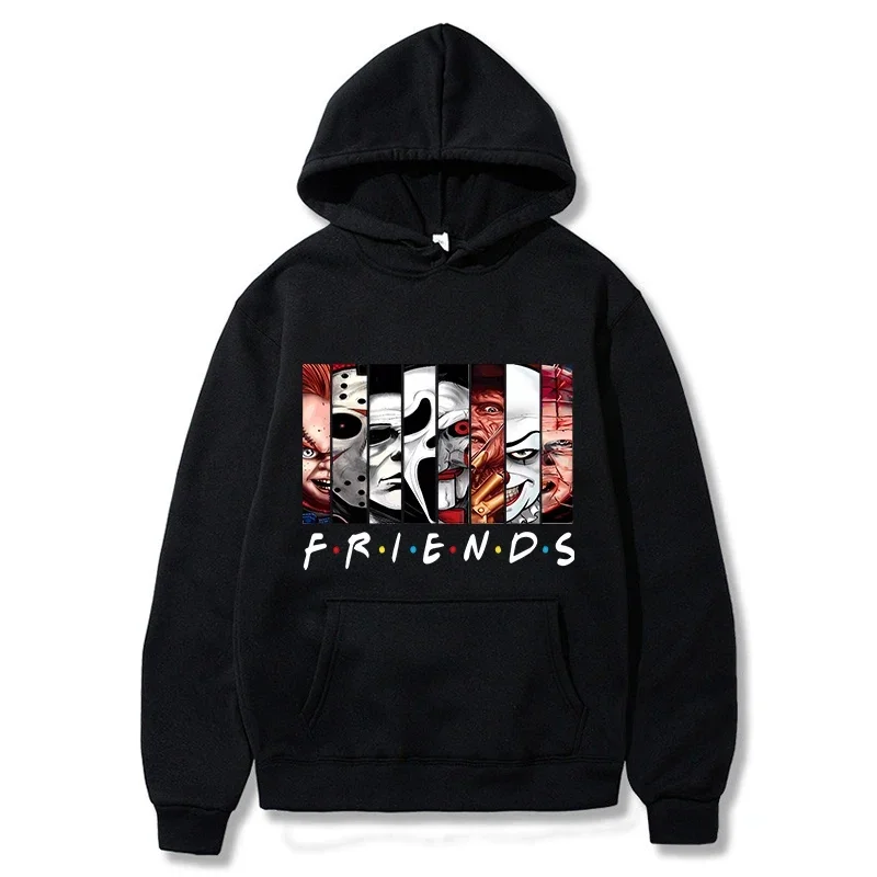 

Halloween Friends Hoodies Men Fashion Long Sleeve Horror Sweatshirts Women Novelty Movie Casual Harajuku Pullovers Sudaderas