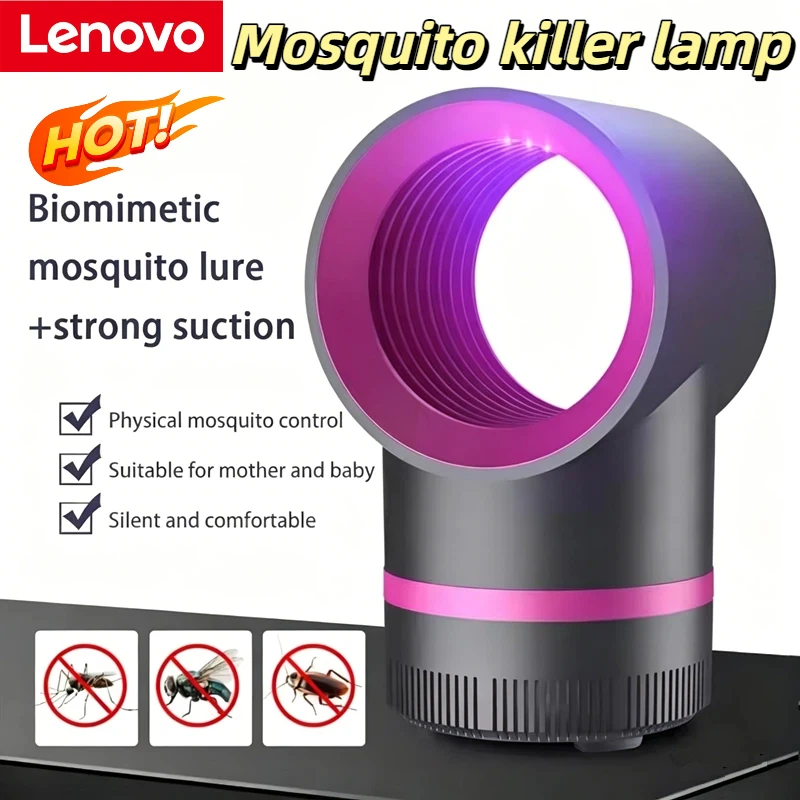 Lâmpada Antimosquito Lenovo com Purificação Iônica, Conexão USB, Armadilha Elétrica para Mosquitos, Uso Doméstico e Externo