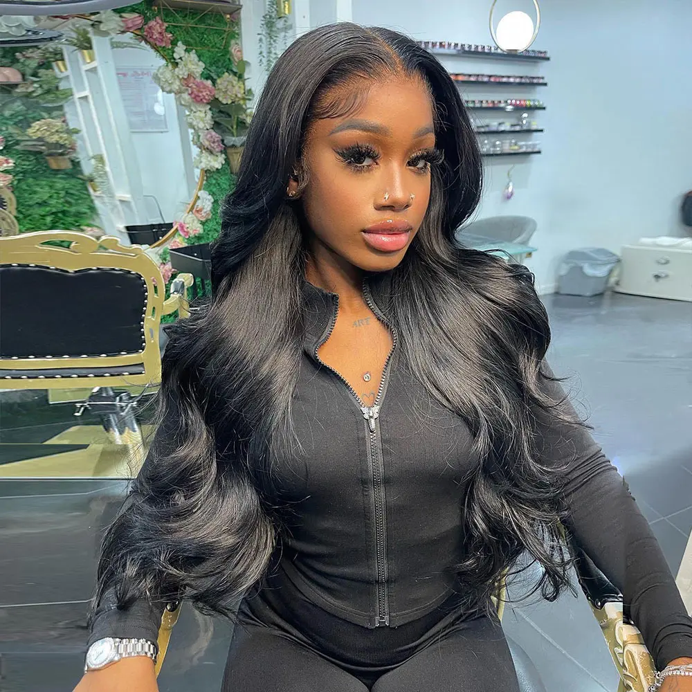 Body Wave 13x4 Hd Lace Frontal Wig Glueless Wig Human Hair Pre Plucked 360 Full Body Wave Transparent Lace Front Wigs For Women