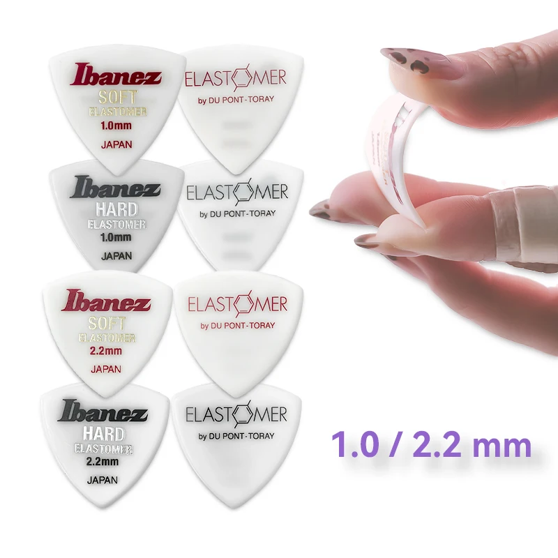 Ibanez ELASTOMER Guitar Pick 1.0/2.2 mm High Elastic Material Triangle Picks Japan Original Guitar Accessories