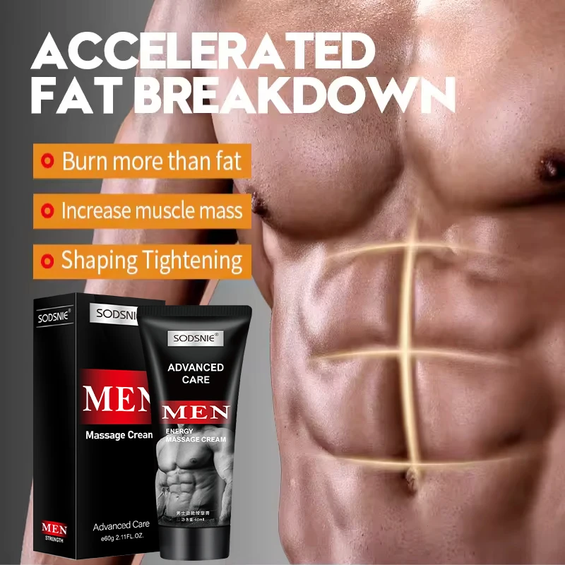 

60g Men's Abdominal Fat Burning Shaping Cream Improve Sagging Skin Increase Elasticity Anti Cellulite Slimming Belly Muscle Care