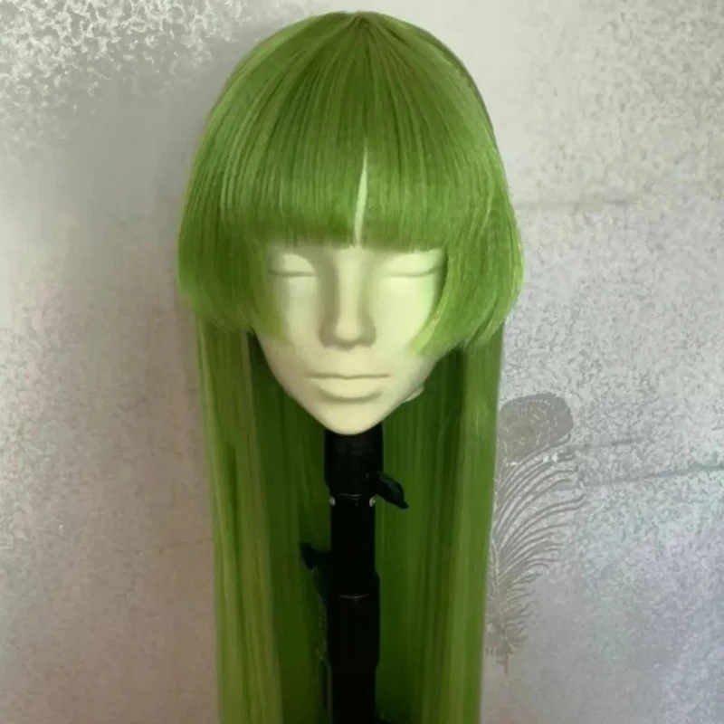 ‌ Anime bem-vindo à escola de demônio valac clara peruca cosplay verde cabelo longo resistente ao calor peruca sintética halloween prop