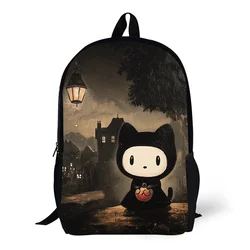 1pc Halloween themed Hello Kitty Rainy Stroll Printed Backpack, Student Backpack, Suitable for Travel, Daily Commuting