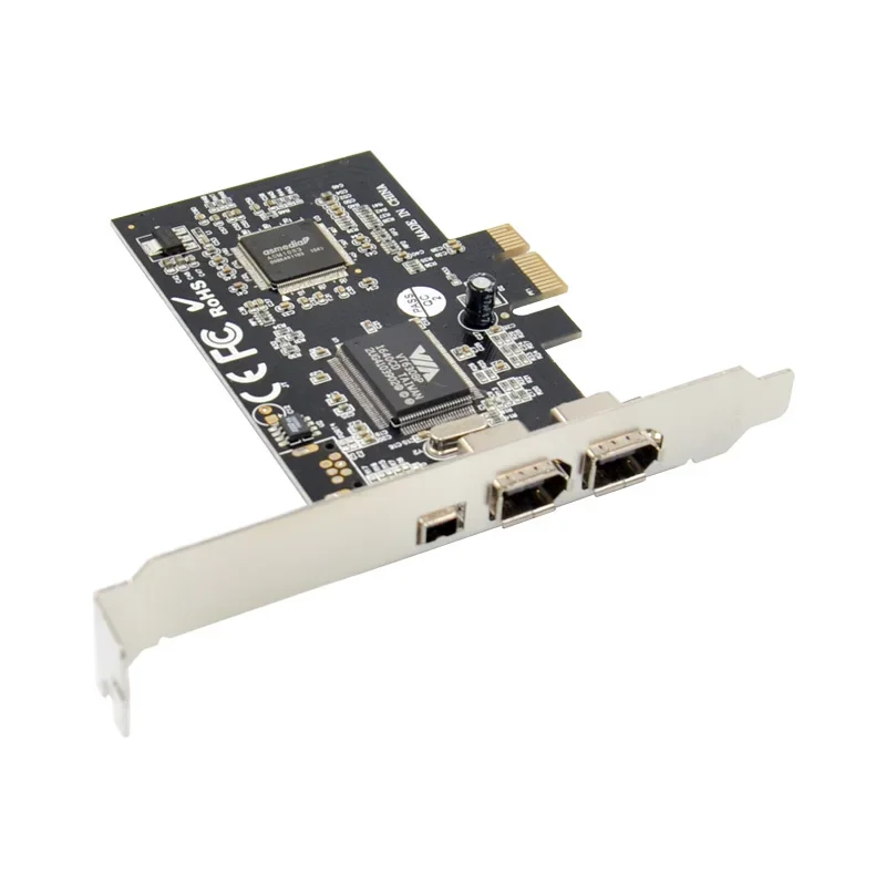 PCI-E 1x to IEEE 3 PORTS 1394 Pcie Firewire Controller Card 1394 4PIN 9PIN Adapter VIA VT6308 Chipset 1394A 1394B sound card