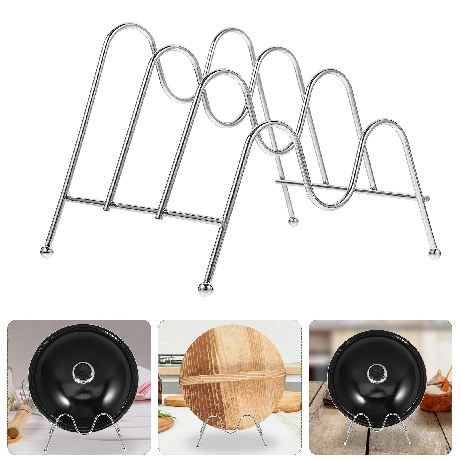 

MultiLayer Shelf PotsPans Storage PotLid ganizer Racks Countertop Kitchen Iron Spacesaving Design