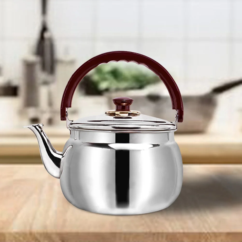 

1pc Stainless Steel Boiling Kettle Large Capacity Stainless Steel Tea Kettle Kitchen Use Silver Color