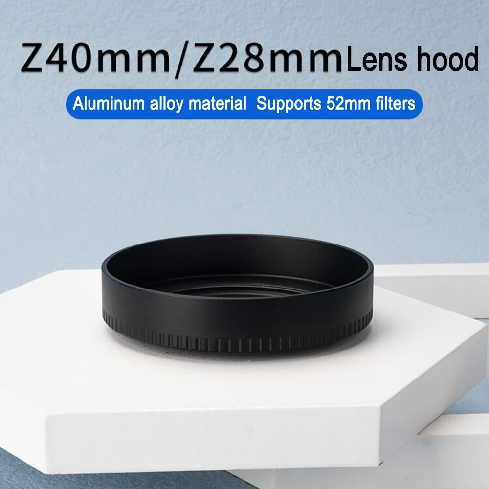 FOTGA Lens Hood For Nikon Z 28mm F2.8/Z40mm F2 Lens Hood Metal Z7II Z6II Z5 ZFC Z50 Z7 Z6 Z9 Z8 Macro Camera Lens Accessories