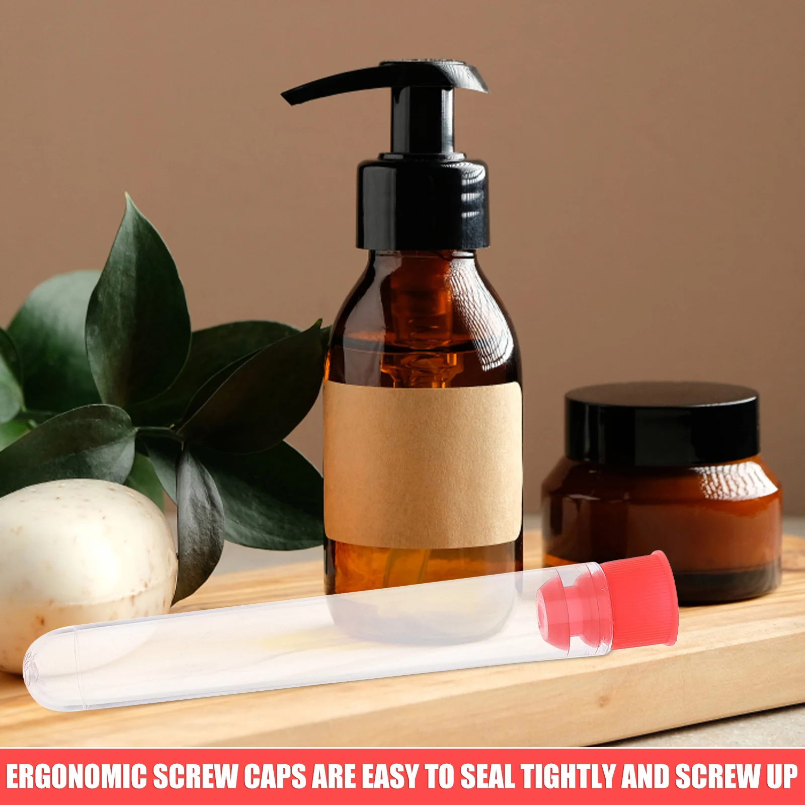 

100 Pcs Plastic Test Tube Tubes with Caps Containers Hard Clear Lotion Bottle