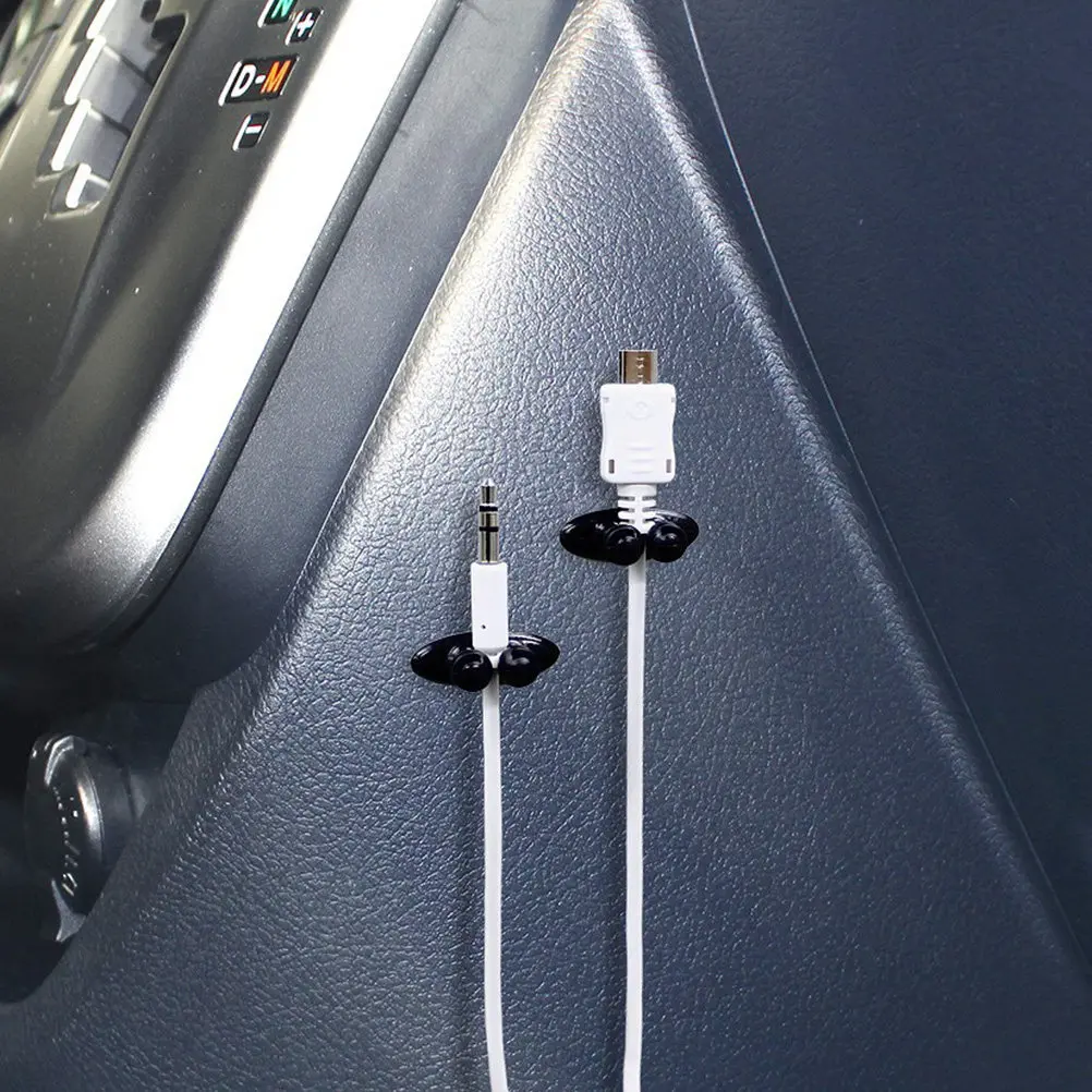 16Pcs Car Cable Clips Self Adhesive Cord Organizer for Wire Management in Vehicle Dash Desk Home Strong Hold Flat Surface Mount