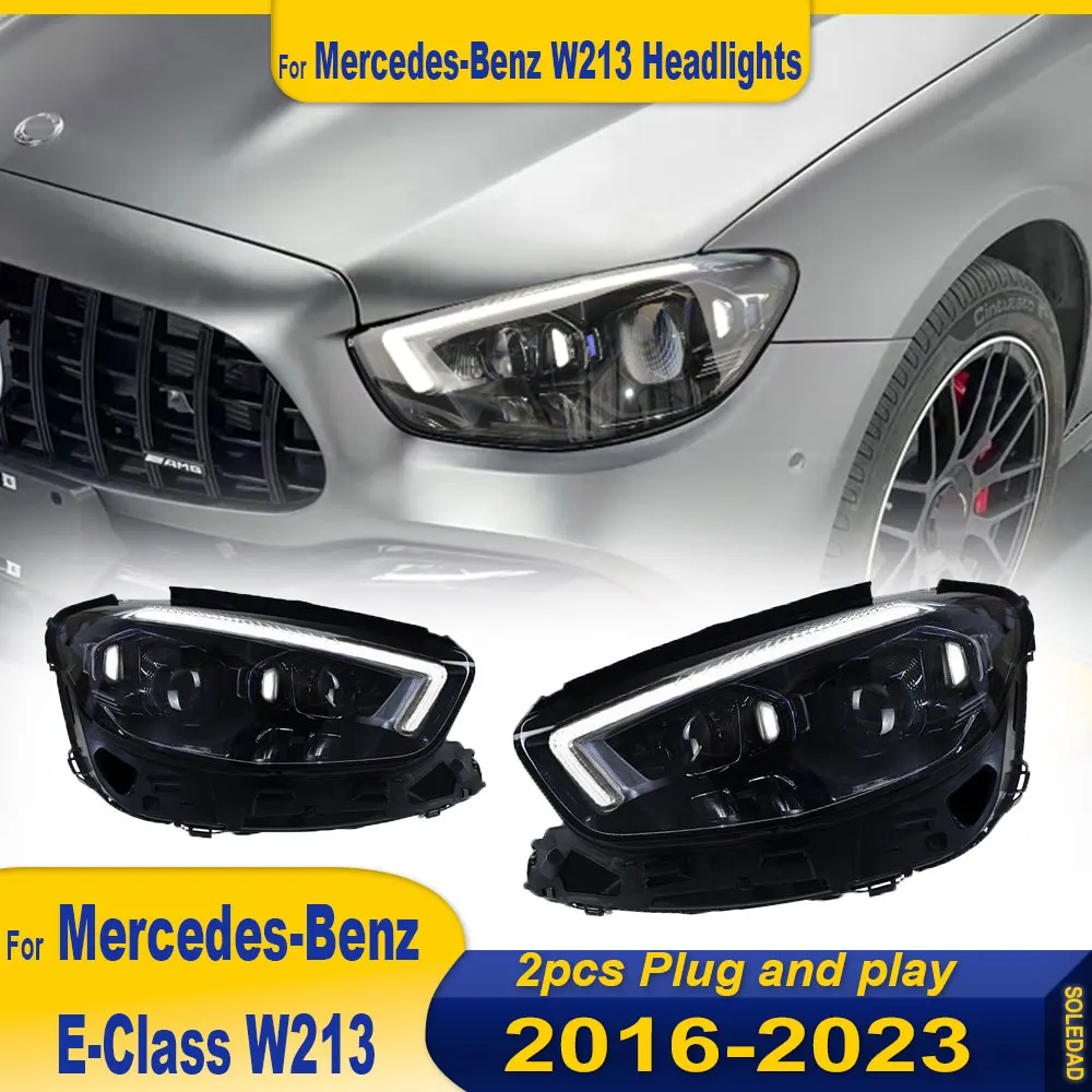 Headlamp For Mercedes-Benz E-Class W213 Headlights 2016-2023 E200 E300 latest Styling LED DRL Dual Projector Car Accessories