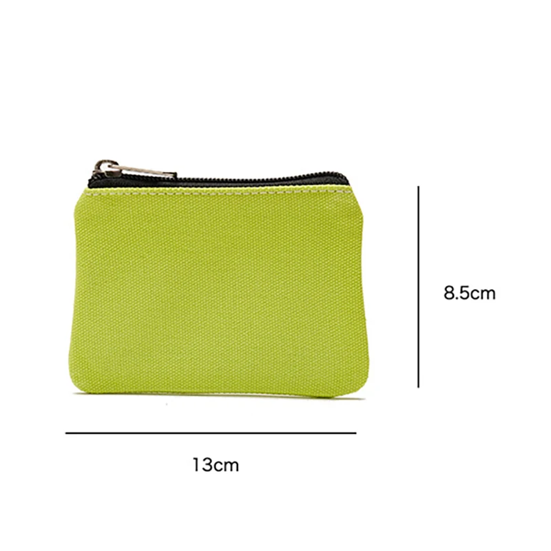 Cute Compact Change Purse Stylish Coin Carrier Case Small Zipper Change Bag Cotton Card Holder Wallet Minimalist Canvas Purse