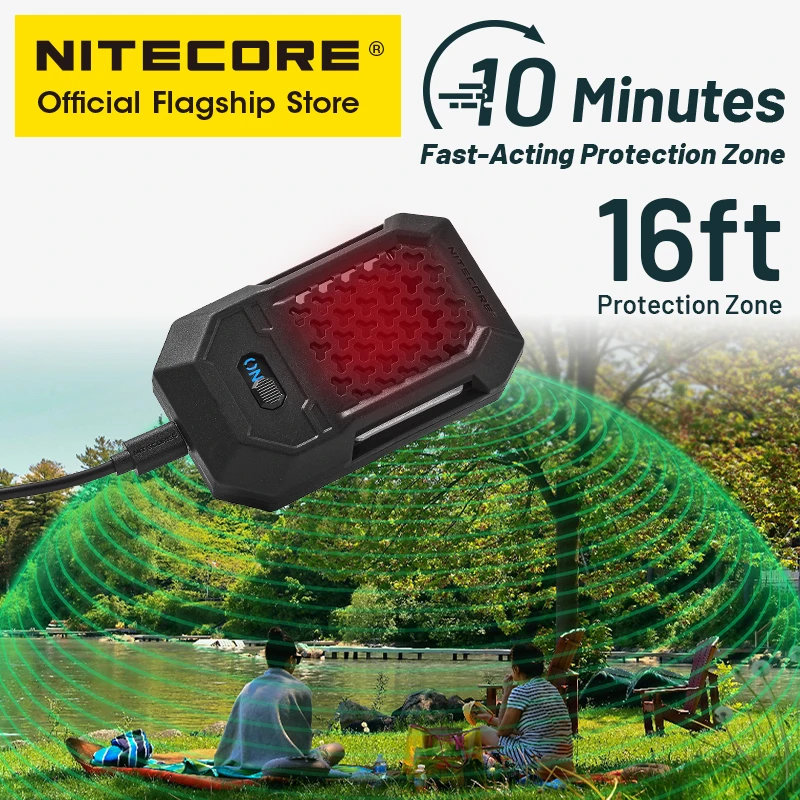 NITECORE EMR15 مبيد الحشرات الإلكترونية المحمولة 16ft USB-C شحن للتخييم الصيد ليلة الجري المشي الكلب الرحلات النوم
