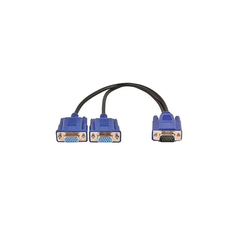 Cavo Splitter VGA 1 Computer a doppio adattatore per Monitor 2 Y Splitter maschio a femmina cavo VGA per PC