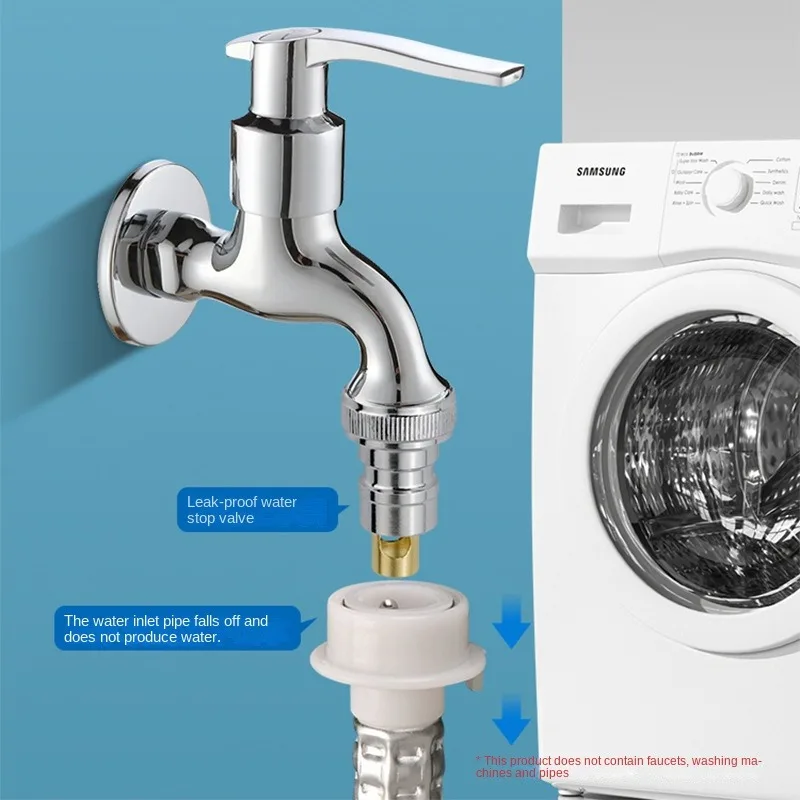 Universal 1/2 Thread Washing Machine Faucet Dedicated Water Stop Valve Interface Water Nozzle Adapter Toilet Bathroom Fittings