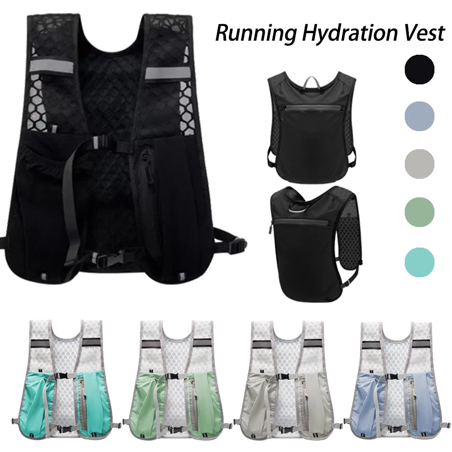 Running Hydration Vest Backpack for Hiking Cycling Marathon Lightweight Water Chest Pack With Phone Storage Pocket