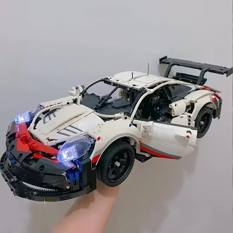 Remote Control Car with Lights 911Rsr Technology 1580 Pieces Compatible 42096 Building Blocks DIY Kids Toy Birthday Gift