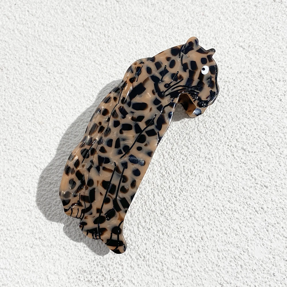 AENSOA Nischendesign Leopardenmuster Tiger Grab Cartoon Haarnadel Frauen Persönlichkeit Wildtier Essigsäure Clip Hinterkopf Hai Clip – Detail 14