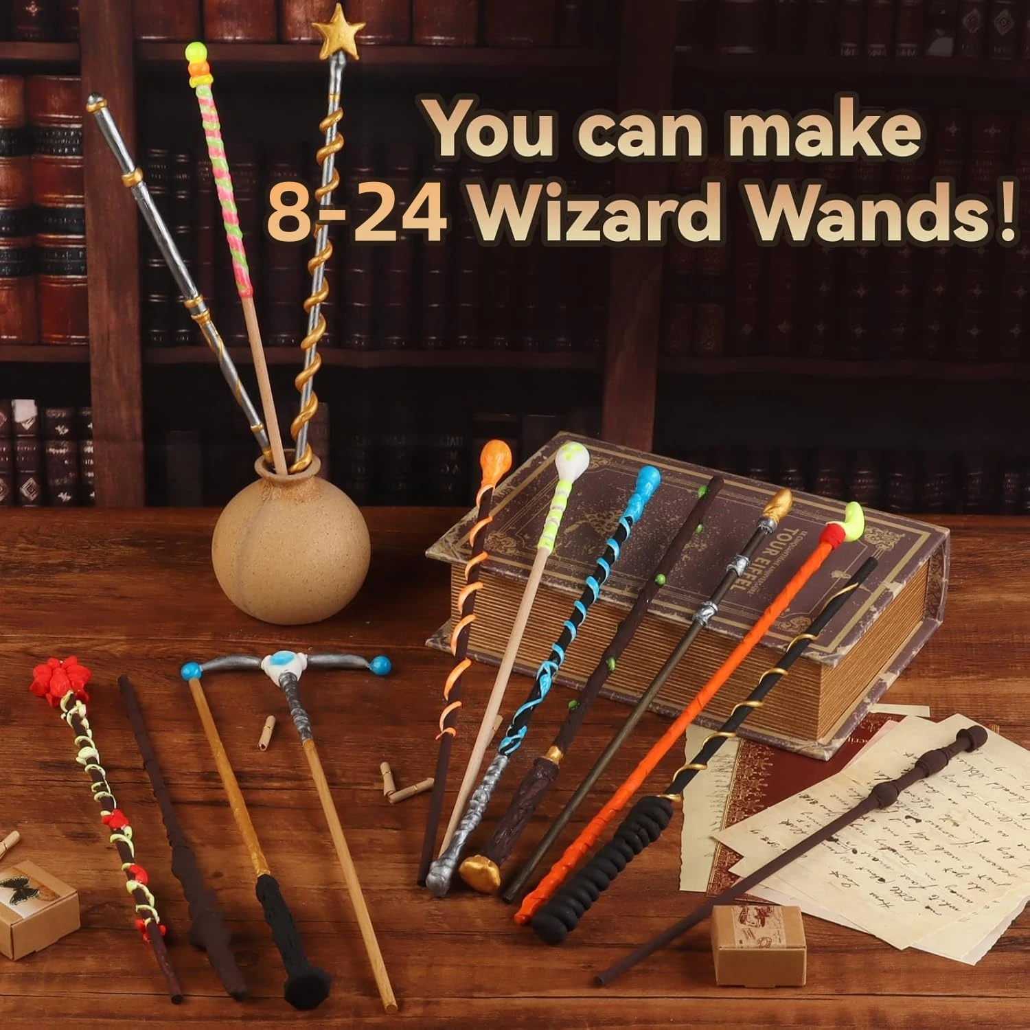 8/16/24PCS Magic Wizard Wands Making Kit DIY Craft Set for