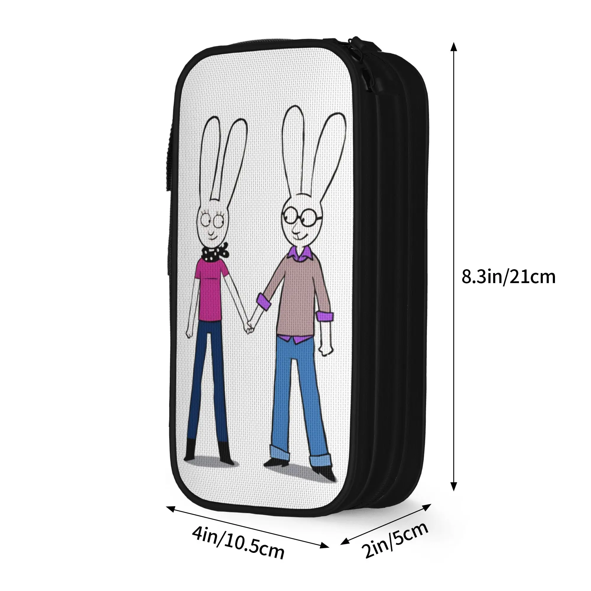 New Simons Super Rabbit Characters Pencil Case  Pencilcases Pen Box Kids Large Storage Bags School Supplies Gifts Stationery