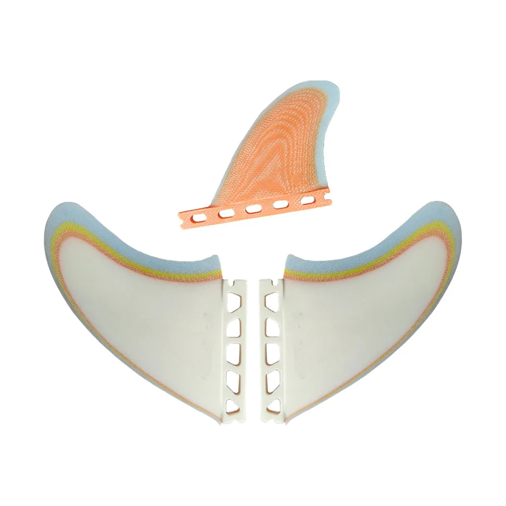 

New Three Patchwork Color Future 5.7 Fiberglass Surfboard Propeller Fins Foreign Trade Single Tail Goods In Kind With Logo