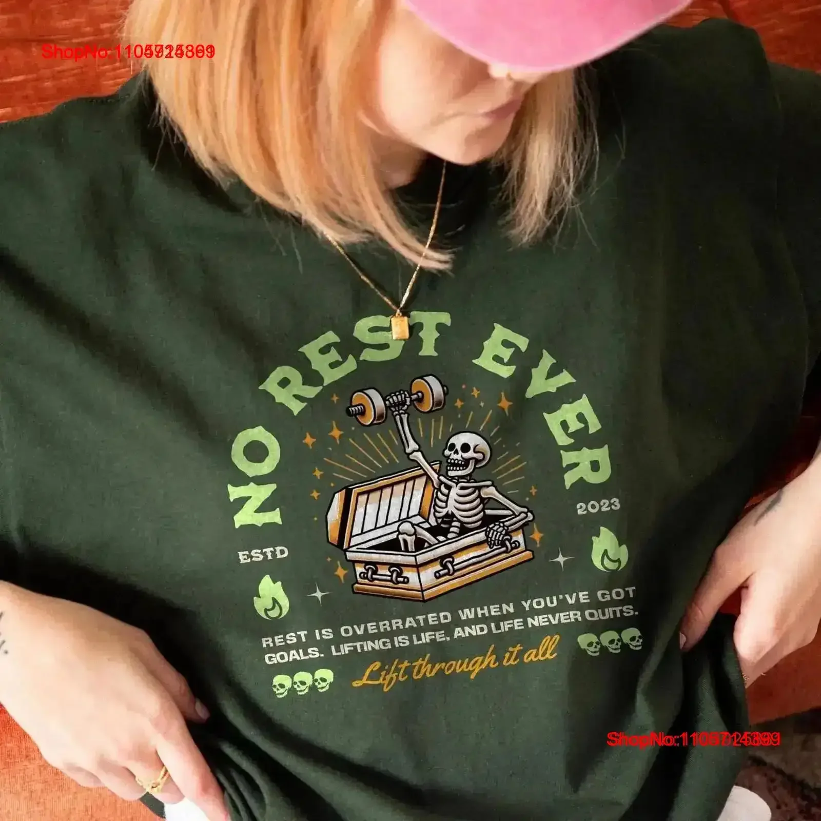 No Time To Rest Gym T Shirt s Fitness Funny WorkouT Weightlifting Skeleton vintage Washed Top For Everyday Wear Breathable