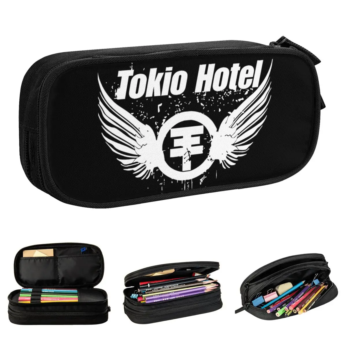 tokio hotel logo lapis cases rock band tour lapis caixa pen holder para estudante grande bolsa de armazenamento escritorio presentes papelaria 01