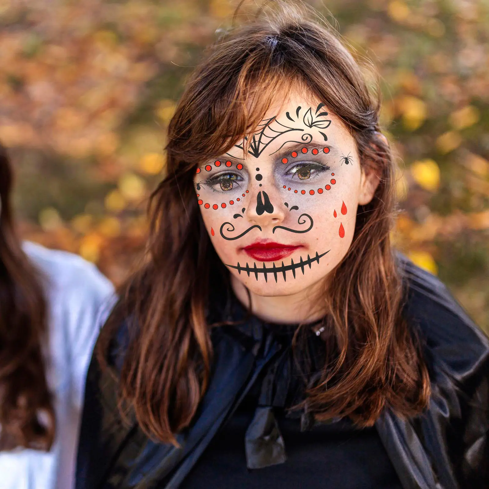 

8 листов наклеек для лица на Хэллоуин, водонепроницаемые одноразовые стикеры, детские наклейки с узором в виде черепа, боди-арт, украшения для лица со стразами