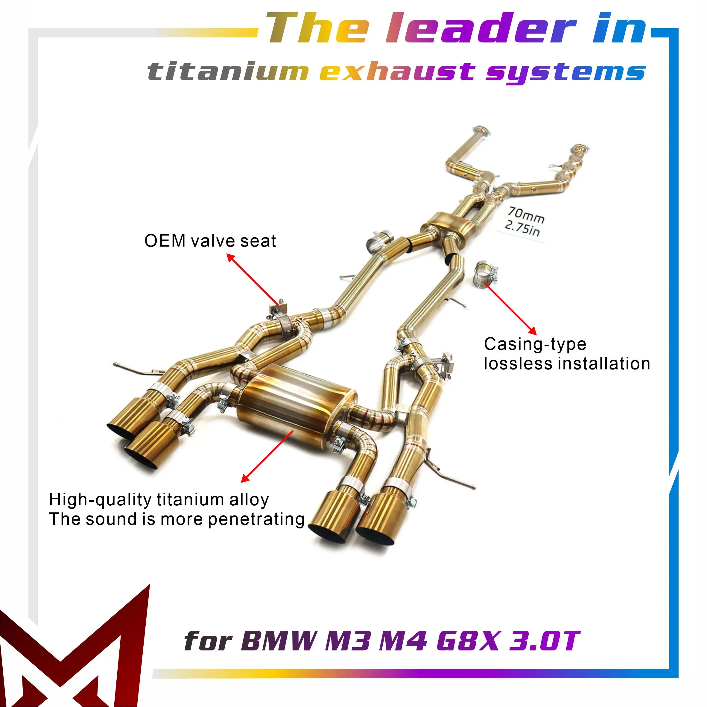 

Выхлопная труба MANX для BMW M3 M4 G8X 3,0T OEM клапан Ti Catback глушитель установка без потерь точно подходит