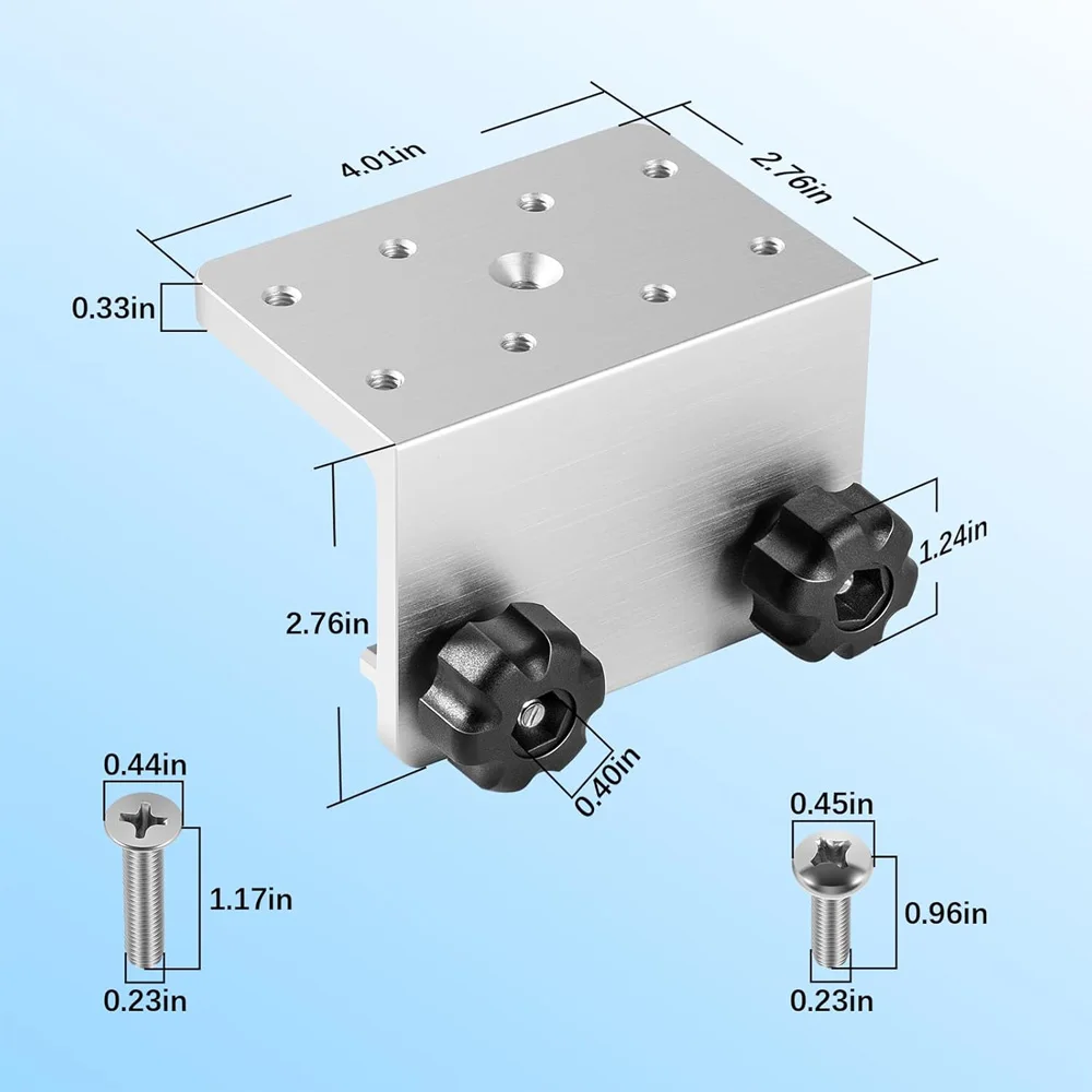 Universal 90 Degree Boat Gunnel Track System Bracket for Versatrack System, for Mounting Rod Holders /Downriggers/Bimini Top