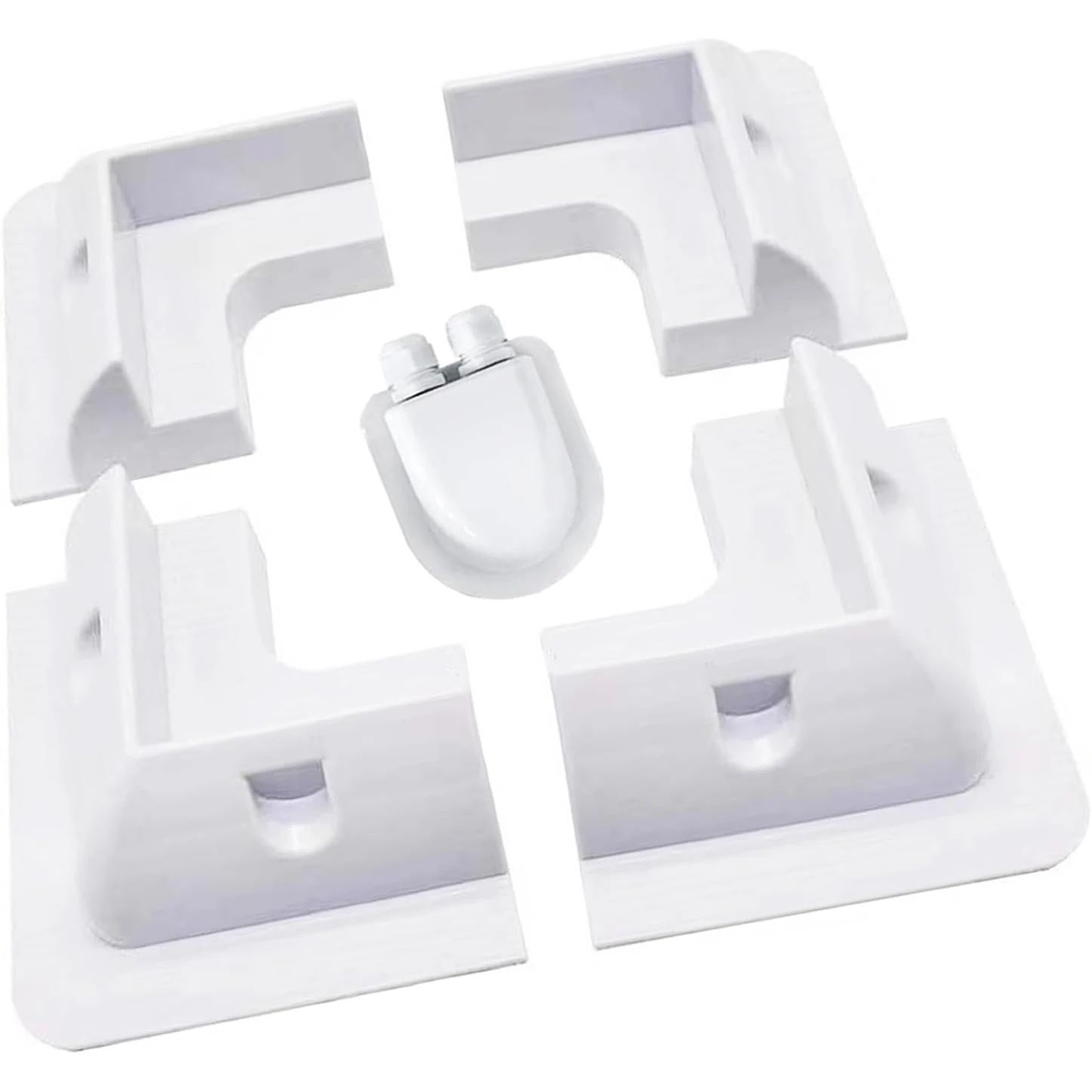 Solar Panel ABS Plastic Mounting Bracket with 5 Non Drilling Corner Kits, RV Marine Flat Top Camper and Caravan Installation