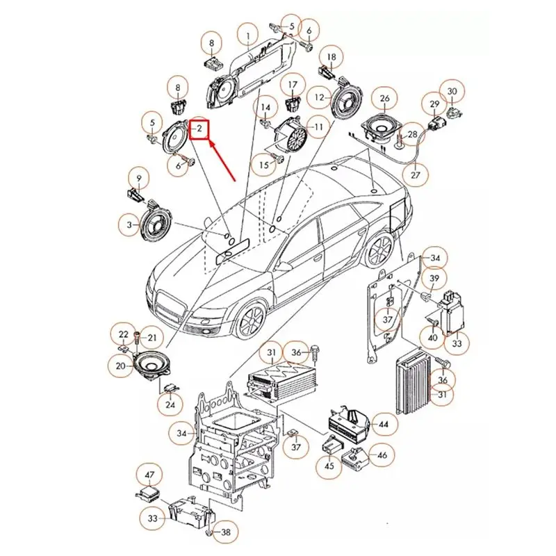 Professional Auto Front Door Midrange Speaker Horn For A6 C6 2005-2011 Left =Right 4F0035411 Mid Tone Speaker
