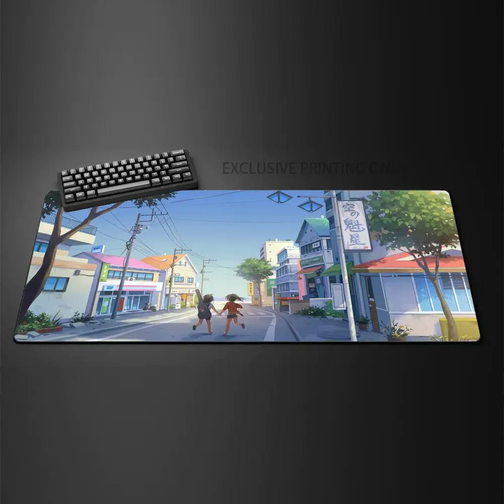 Anime Street Mouse Pad Gaming XL Computer Home New Mousepad XXL Mouse Mat Non-Slip Natural Rubber Computer Table Mat Mice Pad