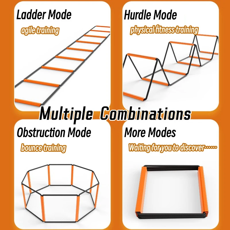 Escalera de salto de entrenamiento de fútbol de doble propósito, escalera de agilidad multifuncional, entrenamiento de velocidad, coordinación, equipo de fútbol