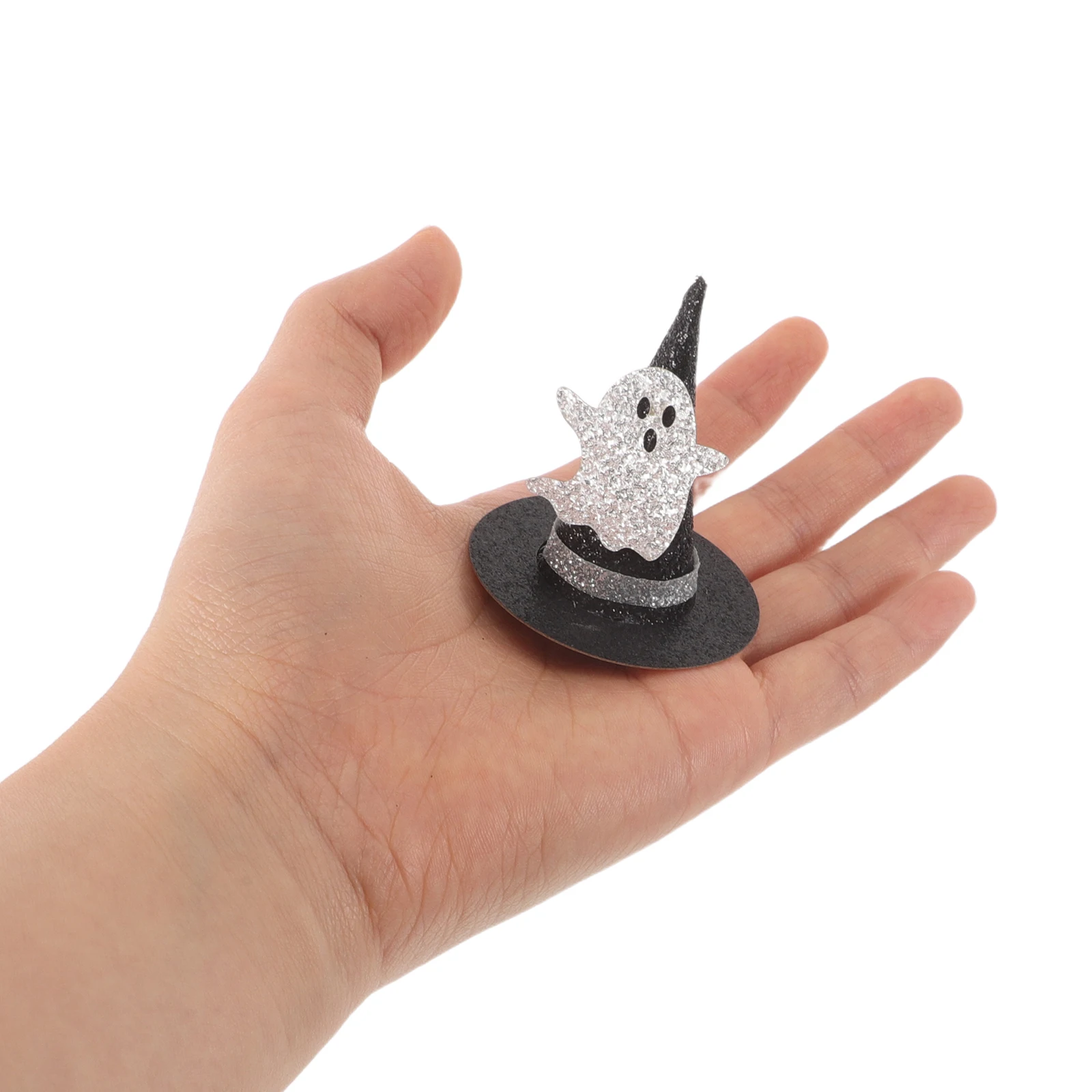 

24pcs Halloween Mini Glitter Witch Hat Cupcake Ghost Pumpkin Bat Design Wine Bottle Cake Decorations Wicked Theme Birthday Party