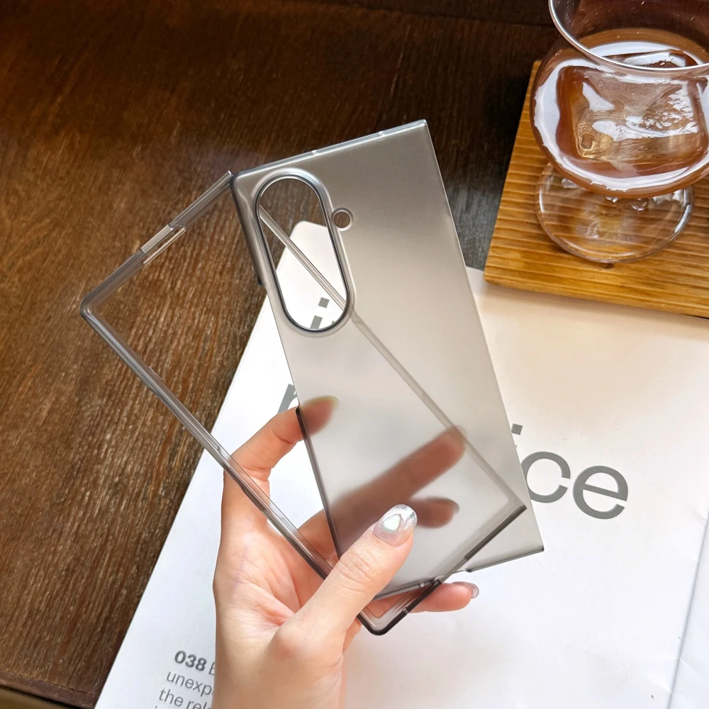 Phone Case For Samsung Galaxy Z Fold 8 Ultra 7 6 5 4 3 2 Matte Transparent 2 in 1 Hard Shockproof Cover Shell