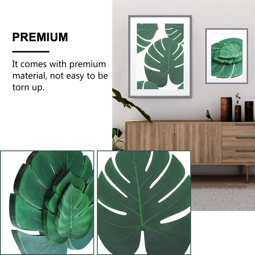 

100pcs Simulated Turtle Back Leaf Decoration Artificial Monstera Leaves Fake Plant Table Decor Party