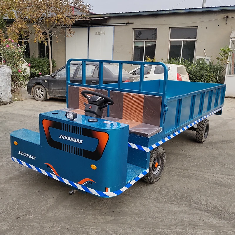 Electric Flatbed Truck 800kg Stainless Steel Platform for Warehouse Factory Construction Farm Pasture Garden Storage Tools