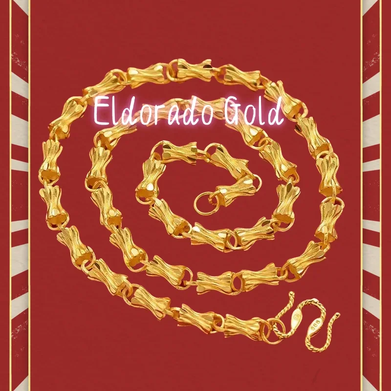 

High quality 24K gold men's domineering necklace, high-purity 999 pure gold fashion jewelry, luxurious giftValentine's Day gifts