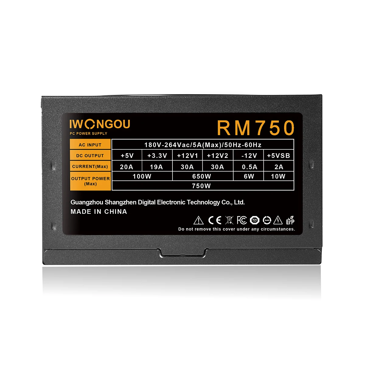 Imagem -06 - Iwongou-psu Unidade de Alimentação para Jogos Computador Desktop Preto rm 750w Ventilador 120 mm 24pin 12v Atx Btc Fit para pc