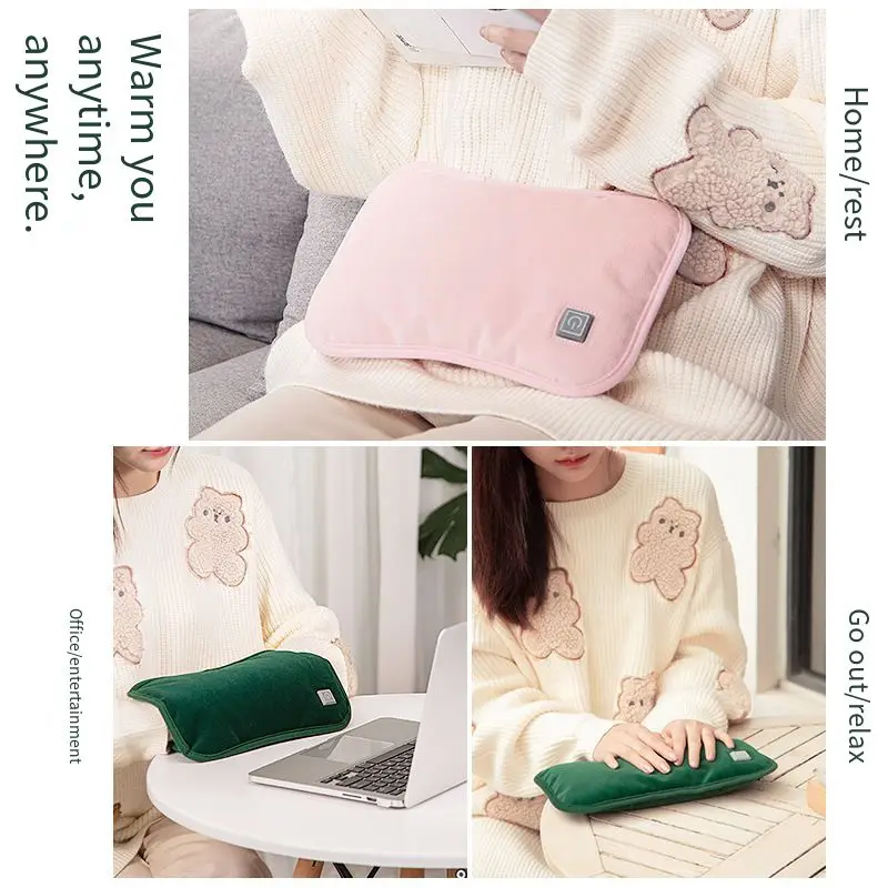 USB Rechargeable Hot Water Bag Hand Warmer Temperature Adjustable Graphene Heat Winter Warm Portable Gloves Pad Heating Handbag