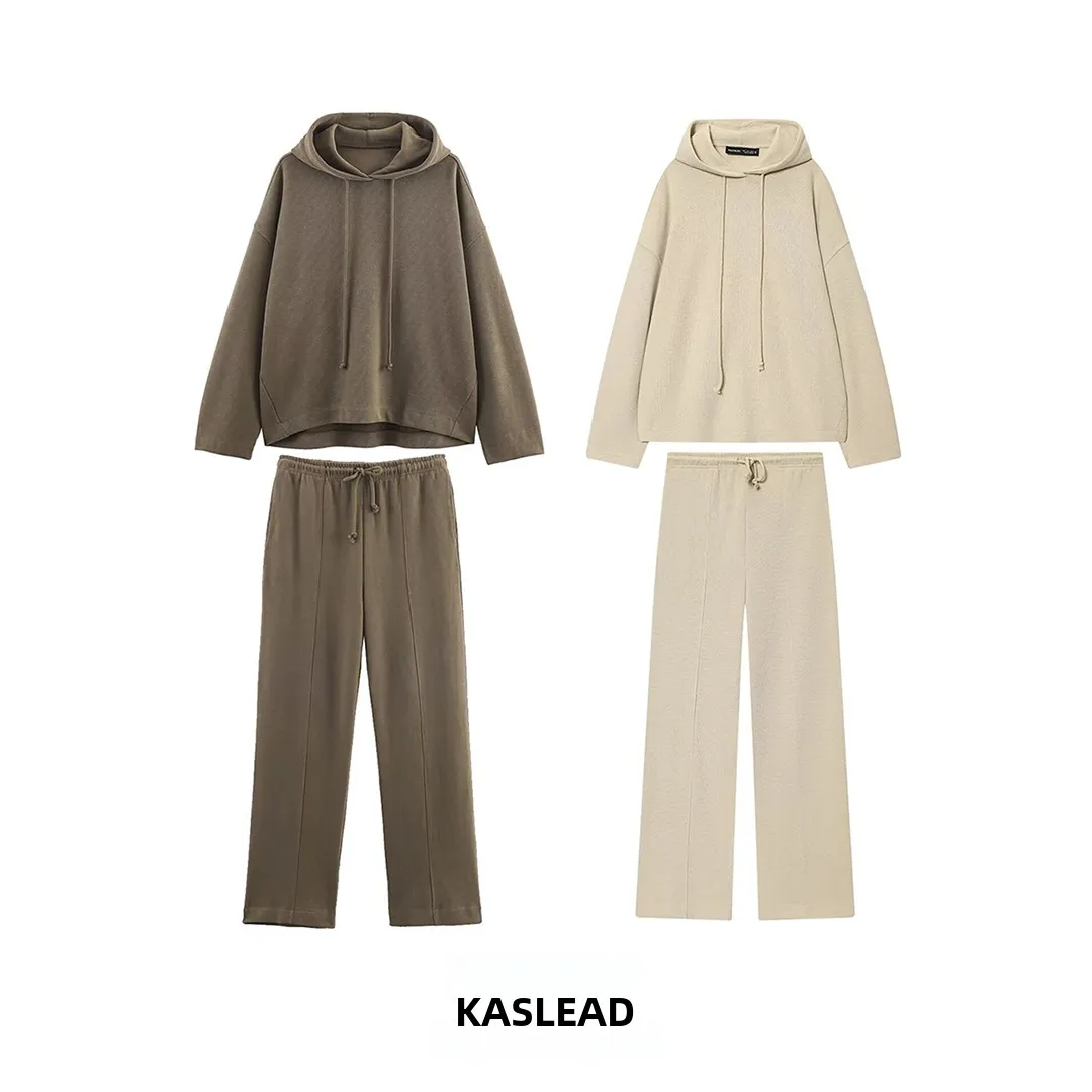 

KASLEAD, новый женский комплект Faion, комплект из толстовки и длинных брюк, осень 2023, европейская одежда Long Sve для взрослых