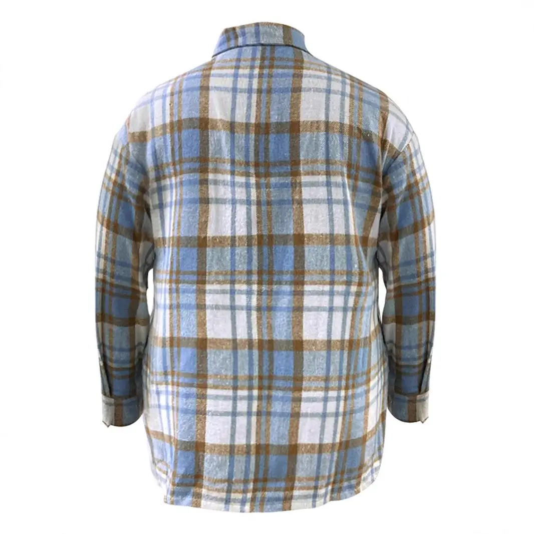 Women's Plaid Nylon irt Pattern Commute Sle Loose Fit Long Sve orm Resistant Faion Autumn Collection