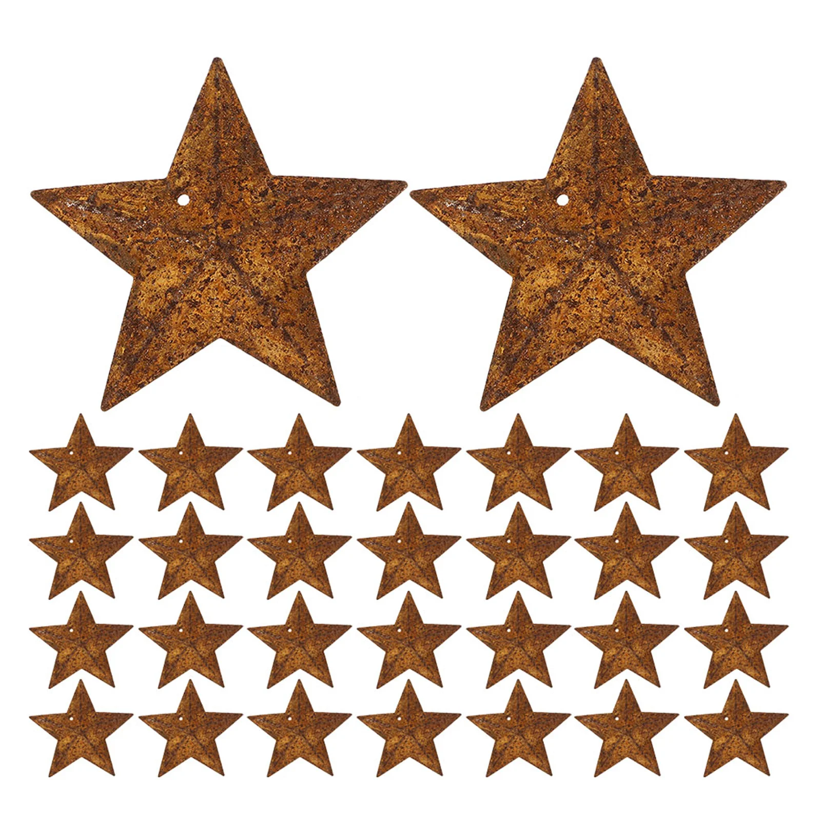 

40Pcs Metal Rusty Barn Star Mini Hanging Primitives Rustic Craft Decorations Vintage Farmhouse Christmas Party