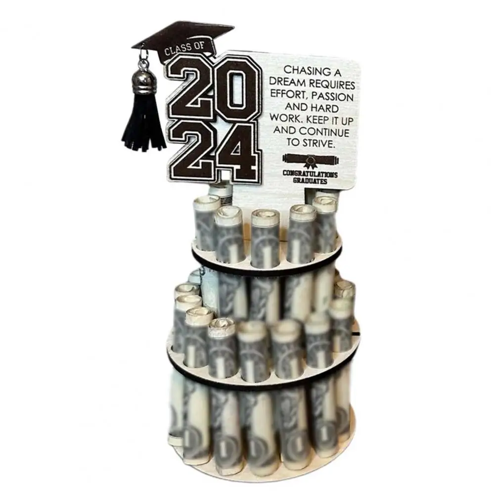 Party Ornament 2024 Graduation Ornament Wooden Desktop Decoration for High Stability Smooth Edge Party Accessory